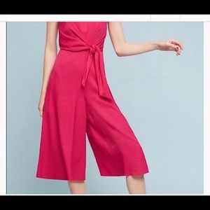 Womens Hot Pink Strapless Jumpsuit